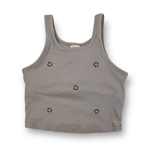 Pink Smiley Face Cropped Tank Top Size Small - Picture 1 of 5